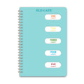 Korean A5 Size Lined Notebook Organizer 5 Separations Spiral Binding Printed Style for Gift Packed in Box