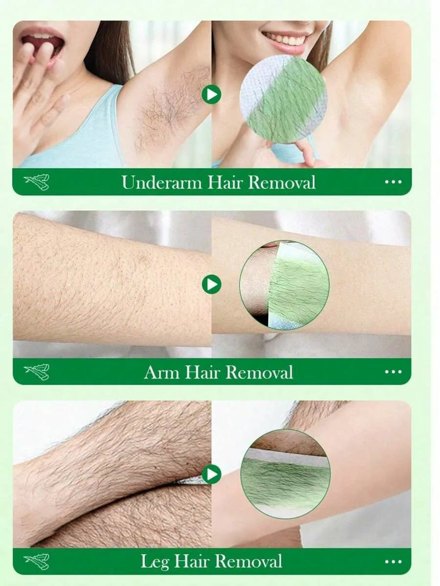 stick Professional Hair Removal Wax Strips for Summer Depilation Double Sided Cold Wax Paper for Leg Body Face Useful