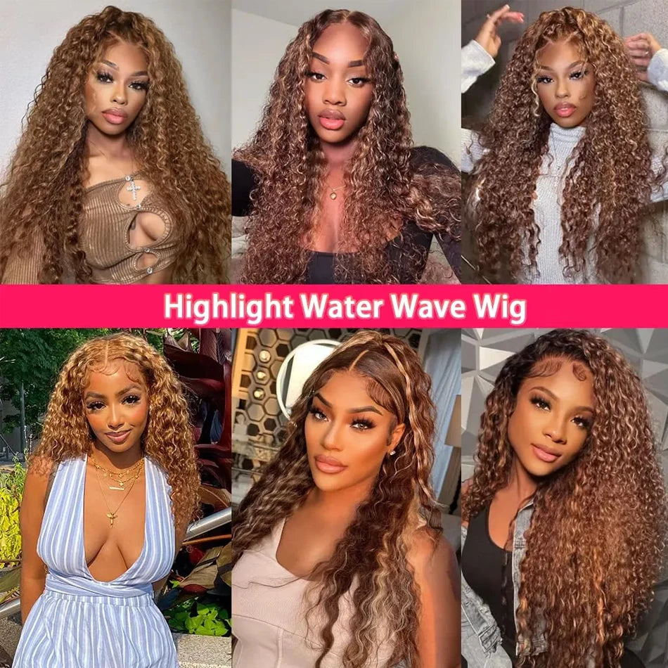 Highlight Ombre 13x4 Hd Lace Front Human Hair Wigs Preplucked 5x5 Closure Wigs Glueless Honey Blonde Deep Curly Wigs Human Hair