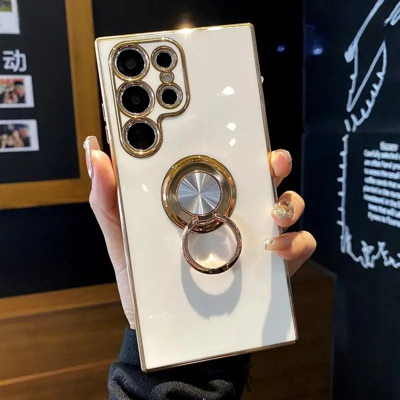Removable Magnetic Mount Luxury TPU Electroplated Case For S24 Ultra KAOU Holster Included Laser Engraved Commercial