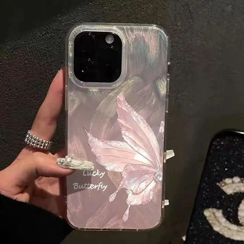 Beautiful Bling Customizable Girls iphone 16 Pro Max Phone Cases Luxury Mobile Phone case Cover Charms for Uv Printing-butterfly