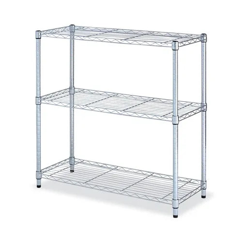 Alera ALESW833614SR 36 In. X 14 In. X 36 In. 3-Shelf Residential Wire Shelving Silver Standing Type Installation