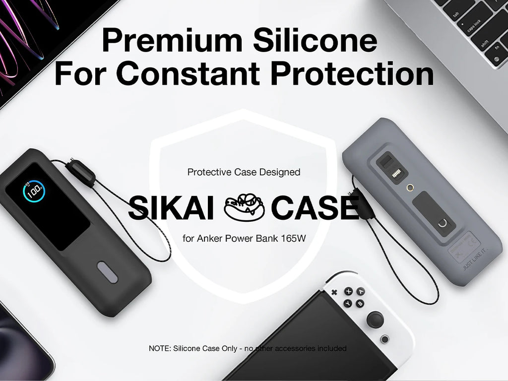 Silicone Case for Anker Zolo 25000mAh 165W Power Bank Portable Charger Protective Case Travel Carrying Case TF/SIM storage Bag