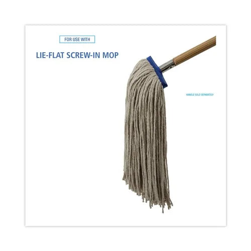 Boardwalk 24 Oz. White Microfiber Mop Cloth Cut-End Lie-Flat Cotton Wet Rectangle Mop Pad 12/Carton Spinning Mop