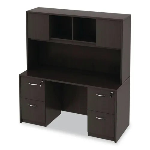 Alera ALEVA256024ES Valencia Series Espresso Standing Type Office Organizer 59.13 In. X 23.63 In. X 29.5 In. Credenza Shell