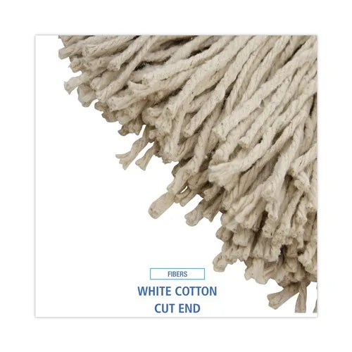 Boardwalk 24 Oz. White Microfiber Mop Cloth Cut-End Lie-Flat Cotton Wet Rectangle Mop Pad 12/Carton Spinning Mop