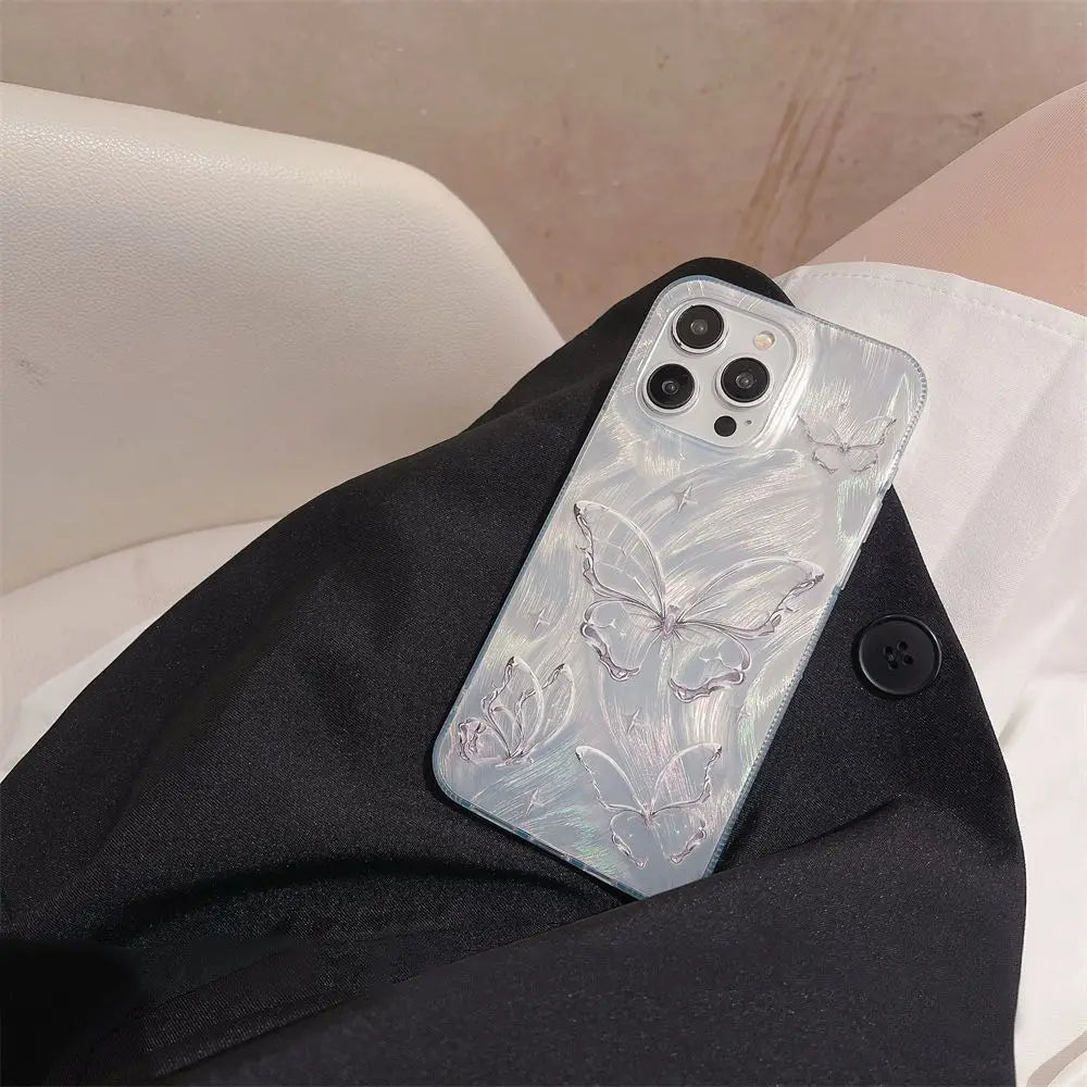 Beautiful Bling Customizable Girls iphone 16 Pro Max Phone Cases Luxury Mobile Phone case Cover Charms for Uv Printing-butterfly