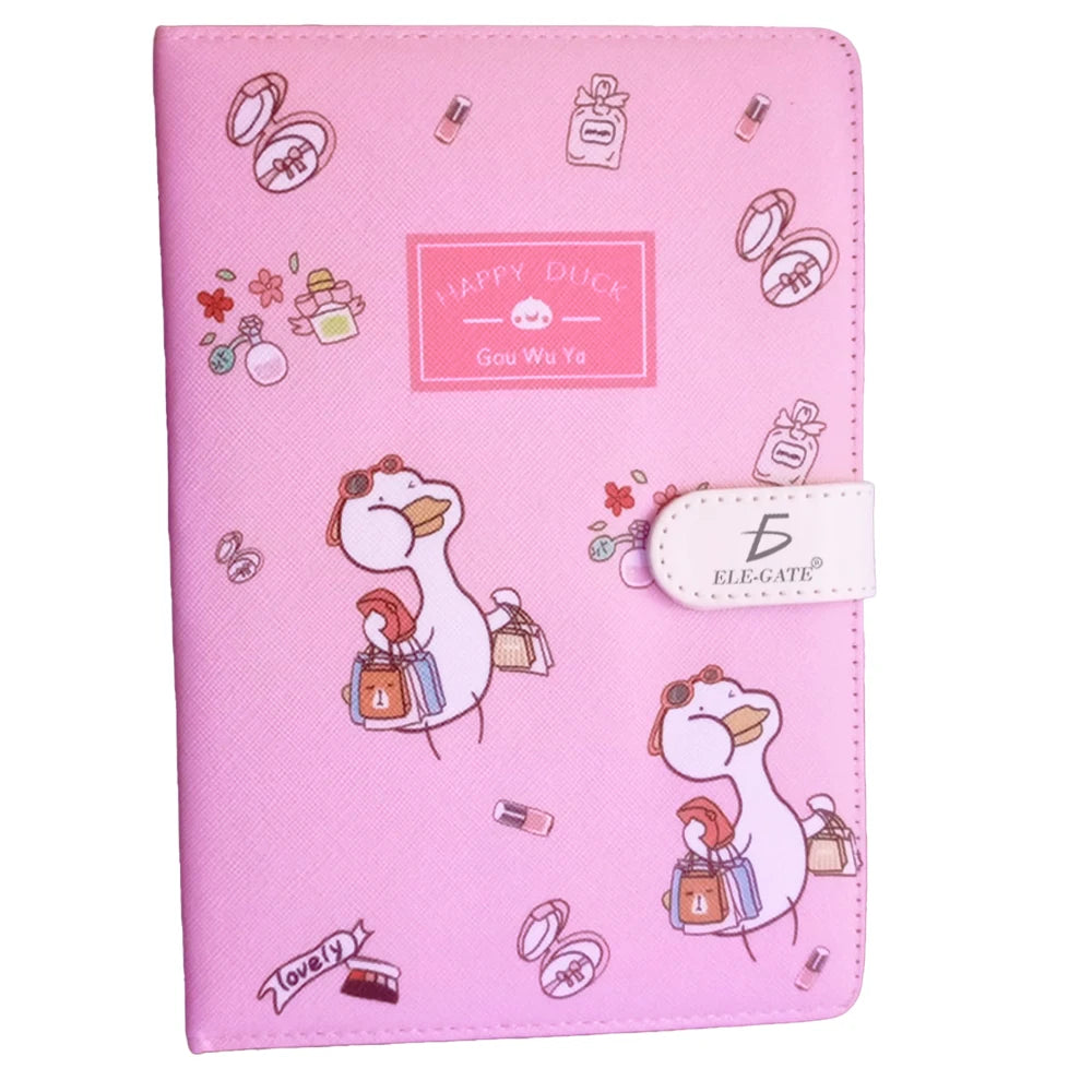 Kawaii Design Notebook 100 Sheet Hard Cover Magnetic Clasp for School and Gifts Made From PU and Offset Paper