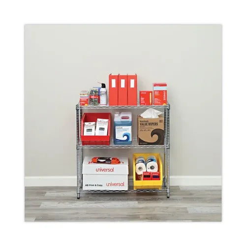 Alera ALESW833614SR 36 In. X 14 In. X 36 In. 3-Shelf Residential Wire Shelving Silver Standing Type Installation
