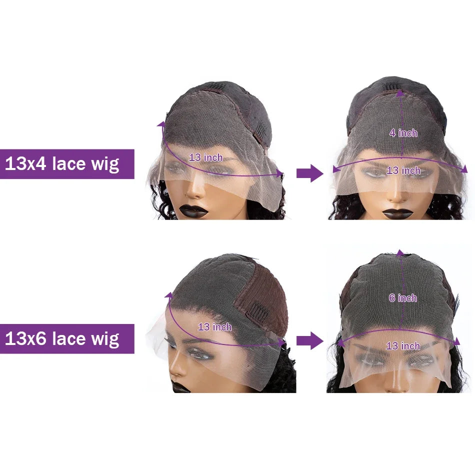 Wigirl HD 30 40 Inch Straight 13x6 Human Hair Lace Frontal Wigs 200% Brazilian Remy PrePlucked 13x4 Lace Front Wig For Women