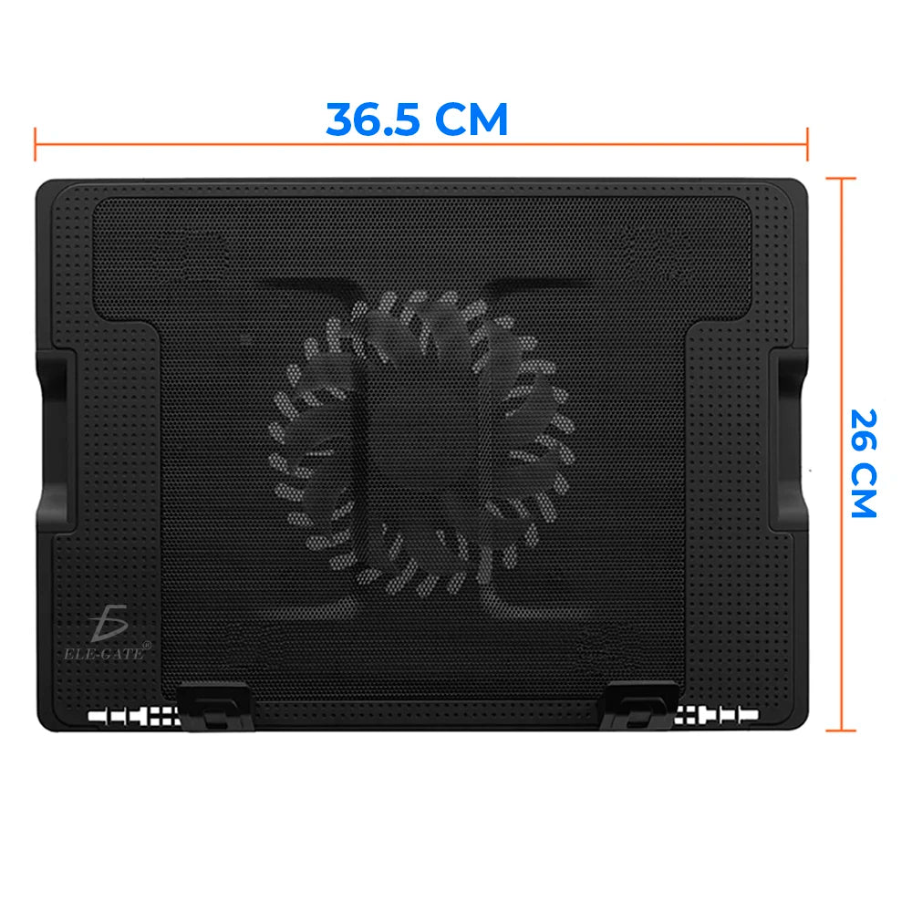 ELEGATE Plastic Laptop Cooling Fan Pad with Liquid Cooling for 24-inch Laptops 5 Positions