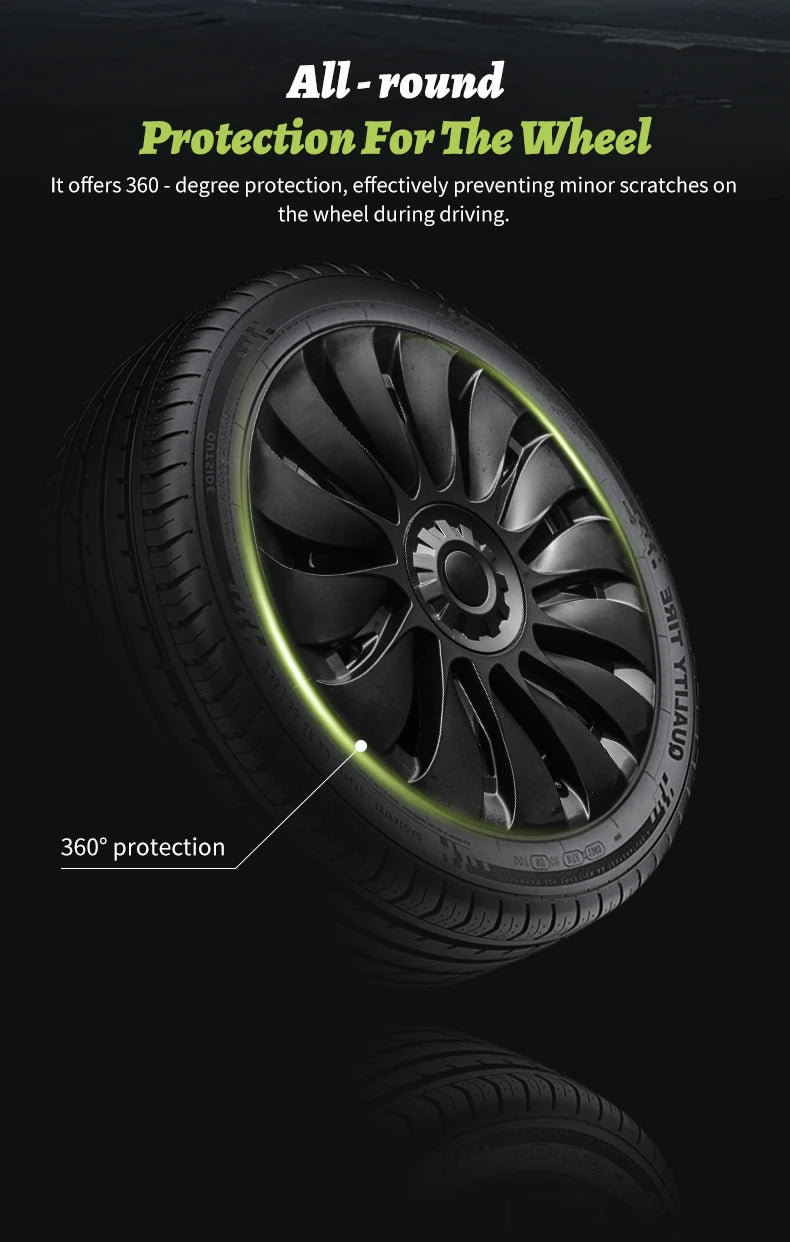 4PCS Design for TESLA Model Y 2020-2024 Vehicle Full Coverage Storm Wheel Cover Cap 19 Inches Wheel Hubcap Automobile Accessorie