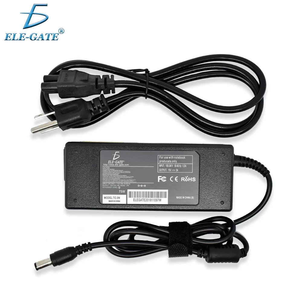 ELE-GATE for Satellite Tecra Portege 15v 5a 75W Black Laptop Adapter Charger Clearance Sale