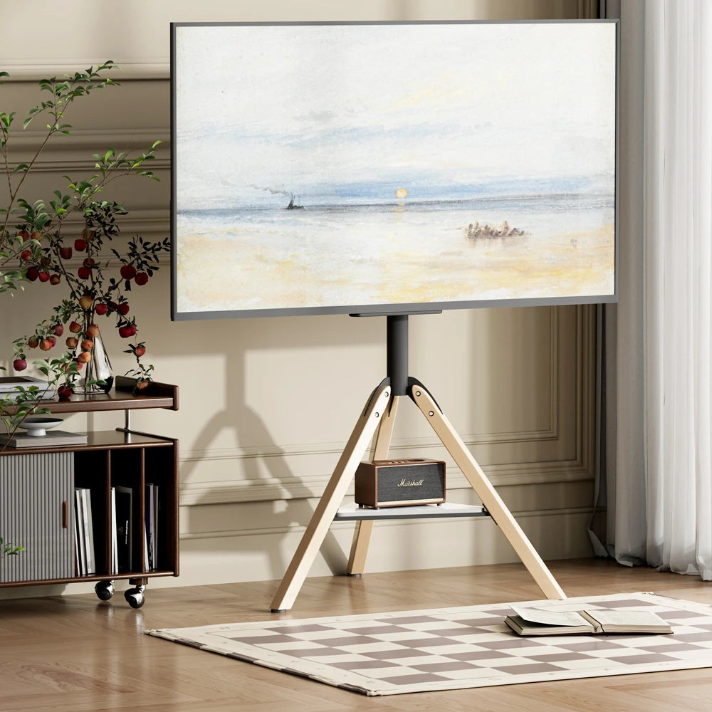 Universal Tripod Floor TV Stand for 40-75 Inch Swivel TV Mount Adjustable Height