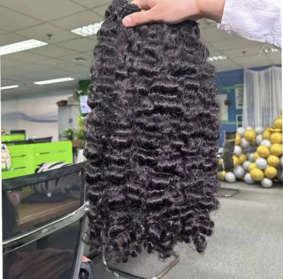 حزم شعر بشري مجعد بورمي، لحمة مزدوجة فائقة، شعر مسحوب 13×6، دانتيل أمامي عالي الدقة، شعر كمبودي خام مموج طبيعي، وصلات هندية