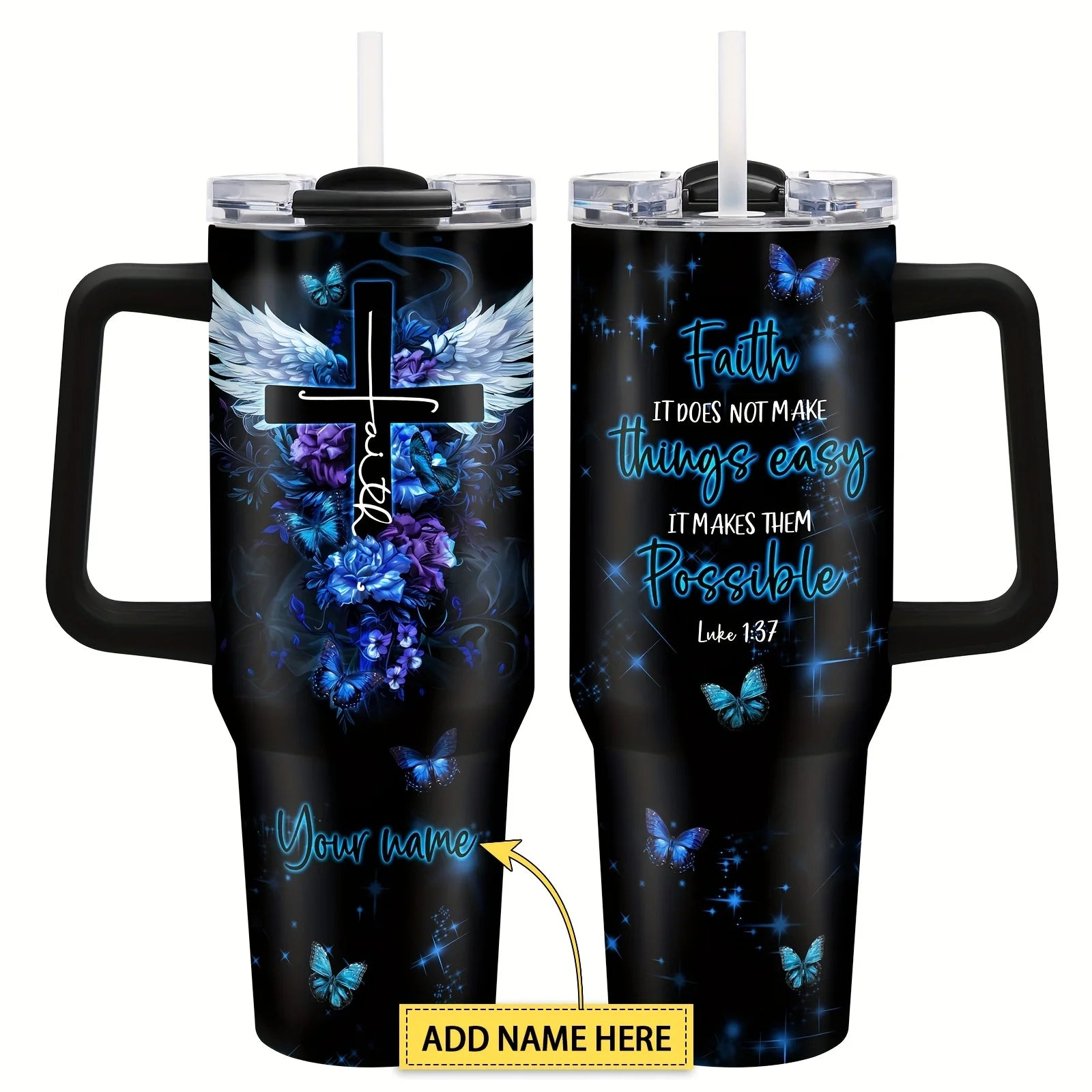 Custom logo 40 oz Stainless Steel Double Wall Vacuum Metal Cup Travel Coffee Mug 40oz Tumbler with Handle