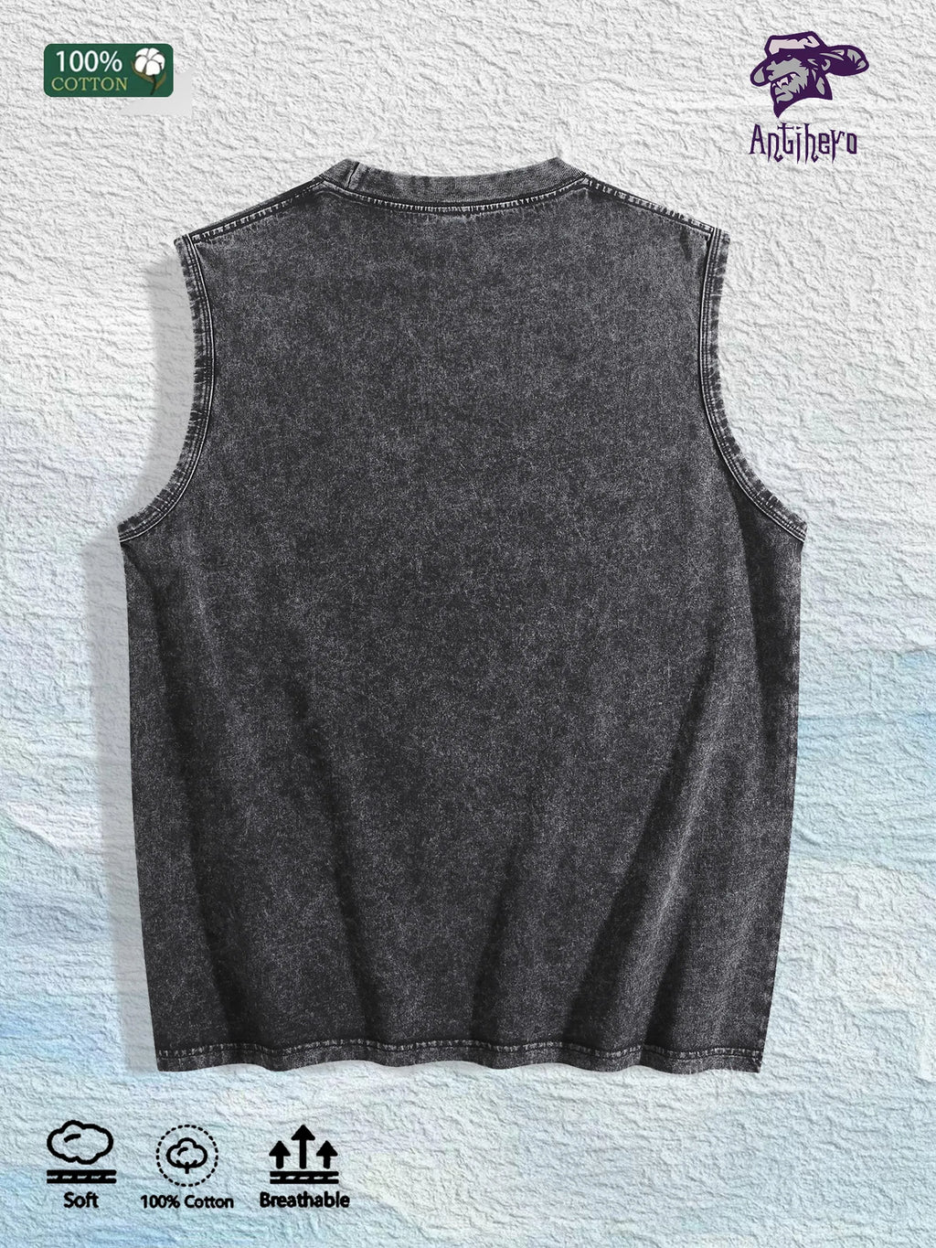 Self - Love Graphic Washed Vest US Warehouse 3 Colors Cotton Tank