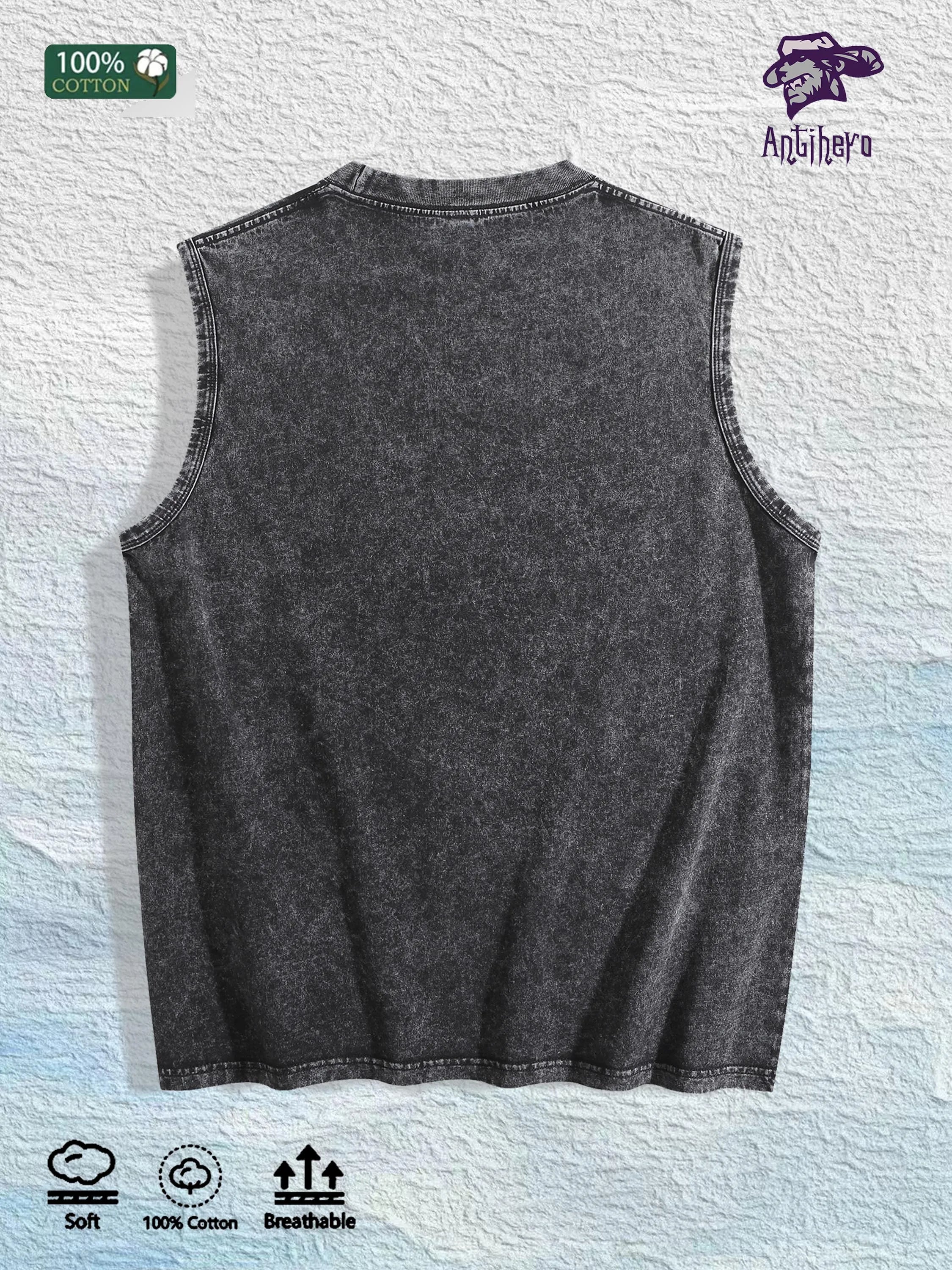 Self - Love Graphic Washed Vest US Warehouse 3 Colors Cotton Tank