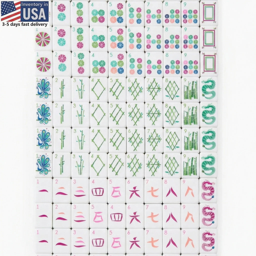 Local Warehouse US Local Stock Free Shipping Pink 4-layer Acrylic American Mahjong Tiles OMM RTS Portable Foldable Water