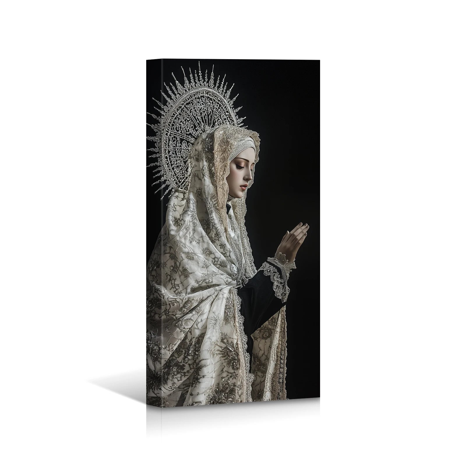 Religious Canvas: Vintage Madonna Inspired Printed Canvas Mural, Perfect for Living Room 1.5-Inch Thick Home Decoration