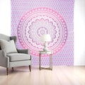HMS 92\" X 84\" Pink and White Bohemian Mandala Hanging Tapestry Handmade Cotton Wall Decor for Home Hippie Anime Style Woven"