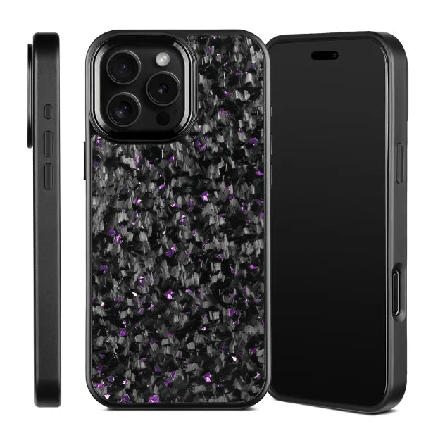 Factory Direct Sale Purple Metal Lens Frame with Forged Carbon Fiber with Purple /red/blue/gold for iphone 16 Pro Max case