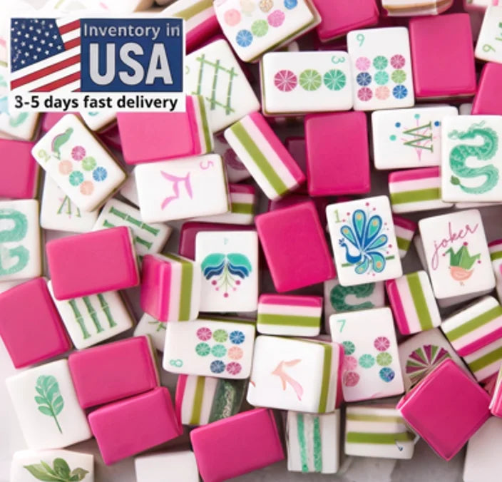 Free Shippping US Local Stock Acrylic Pink 4-layer Acrylic American Mahjong Tiles Mag RTS Portable Foldable Water Resistant