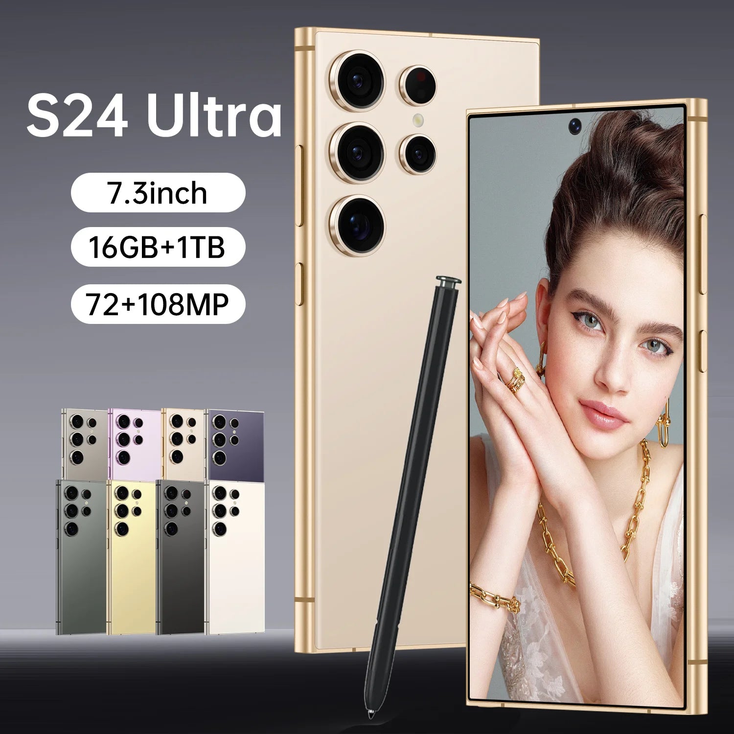 2025 S24 ULTRA 5G Android Smartphone Unlocked Global Version with 16GB+1TB Dual Sim 108MP French Big Screen New S25 Mobile Phone