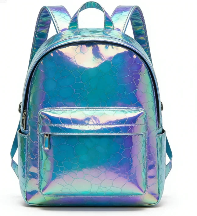 Holographic Crack Pattern Artificial Leather for DIY Luggage Bag Decoration Craft Project Overseas Warehouse Spot 30X135cm