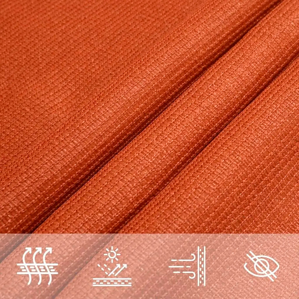 W2B VidaXL Sunshade Sail 1.75 Oz/ft² Orange 6.6x11.5' HDPE Square Pattern Outdoor Patio Garden Shade Sail UV Woven Technique