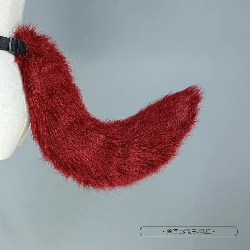 Customized Handmade Plush Simulation Fursuit Animal Tail for Women Halloween Tail Cosplay Accessories