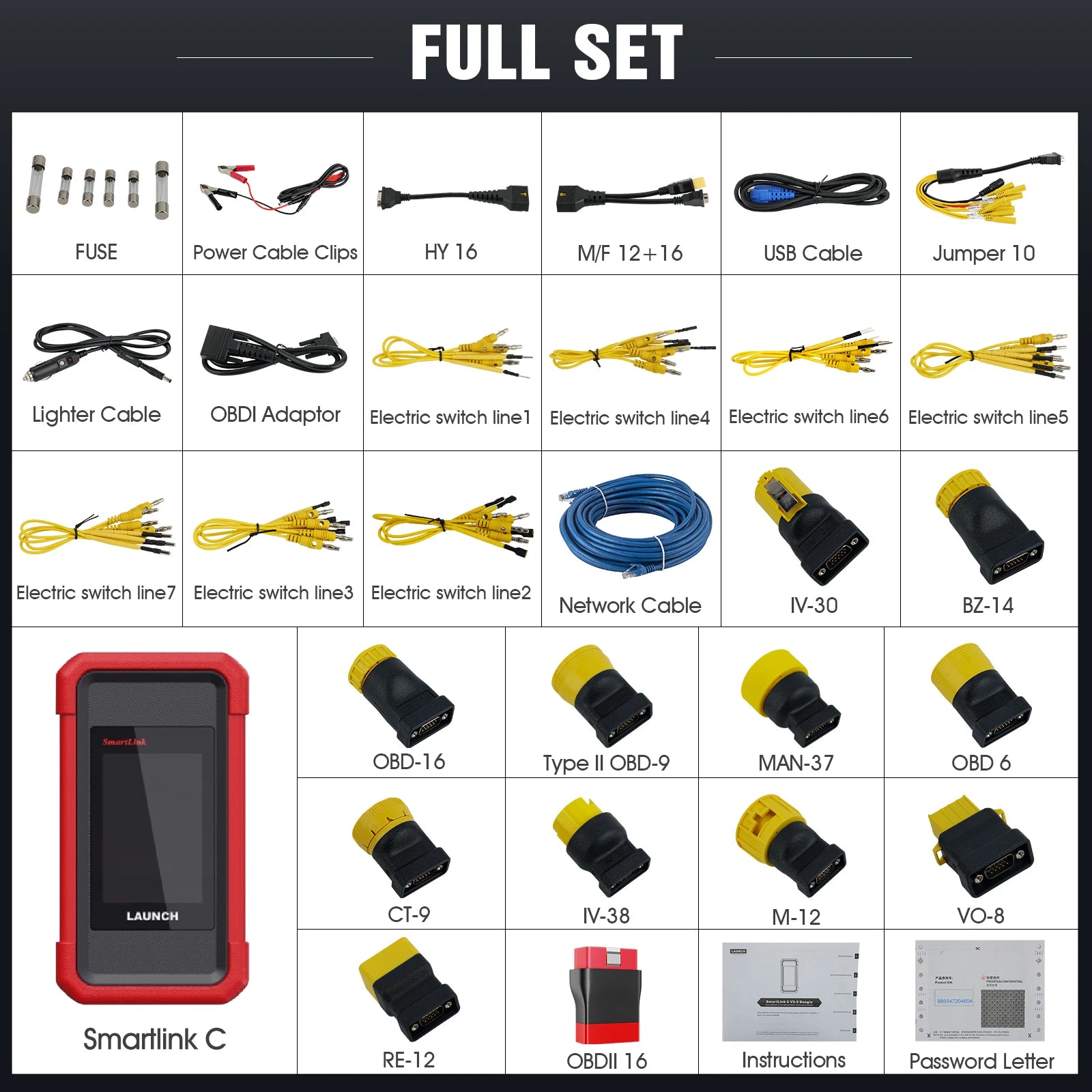 LAUNCH  X431 SmartLinkC Adapter Box Heavy Duty 24V Truck Diagnostic Tool for X431 Pro3s+