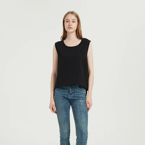 5G Radiation Protection  Silver Cotton EMF Shielding RFID Blocking Tank Top