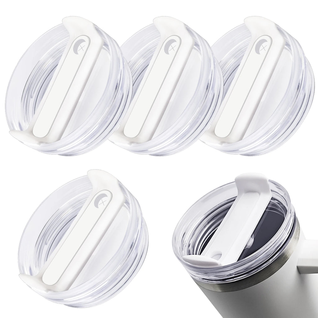 4 Pack Tumbler Lid Replacement for 40 oz Stanley Cup, Spill Proof Clear Replacement Lids Fit for Stanley Travel Tumbler