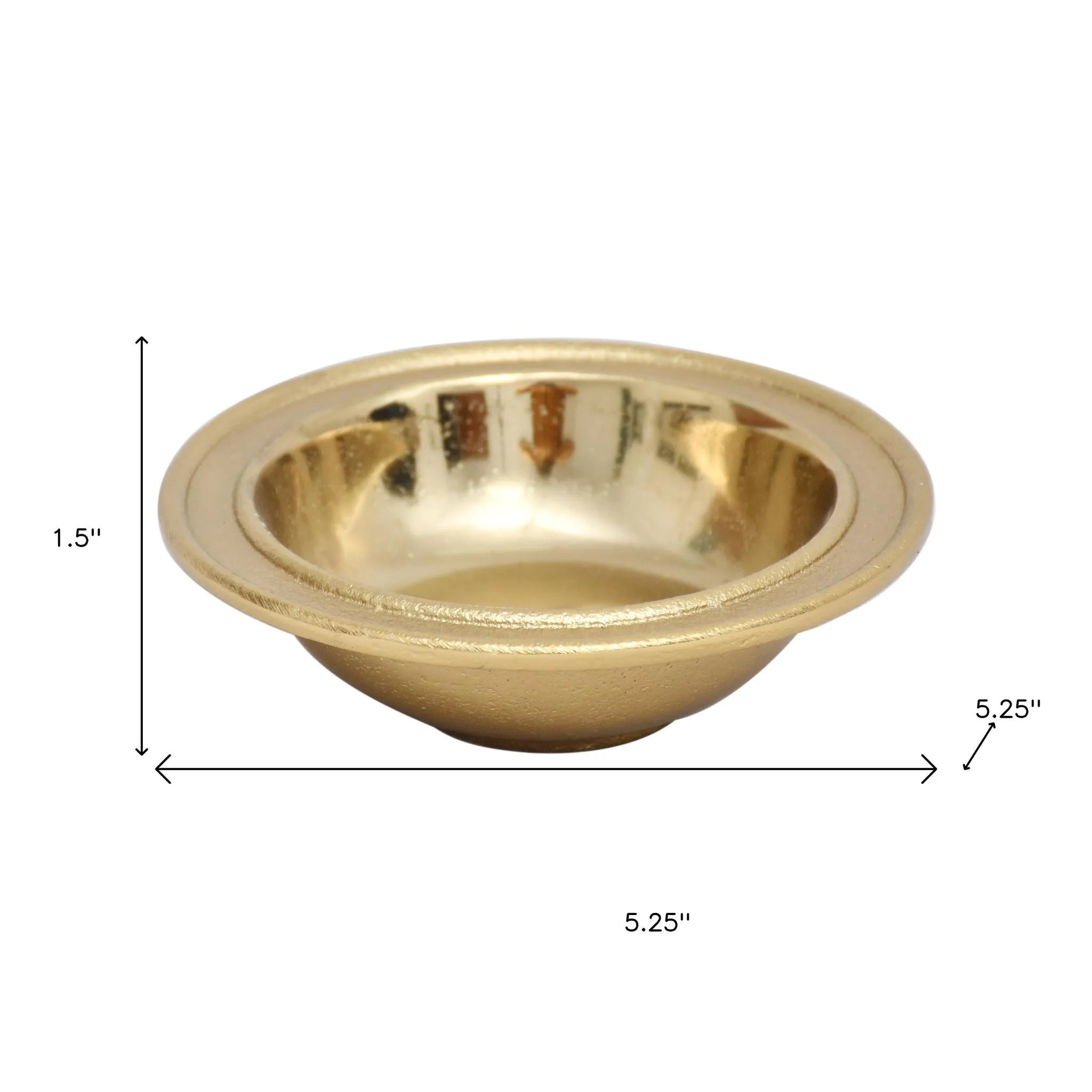 Handmade 5\" Gold Aluminum Round Dish HMS Polished American Style Candy/Nut/Salad Bowl with Custom Logo for Home Kitchen Decor