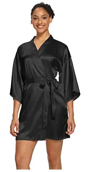 Summer Champagne Chinese Bride Wedding Robe Satin Sleepwear Women Nightgown Sexy Nightdress Lady Kimono Bathrobe Gown Negligee
