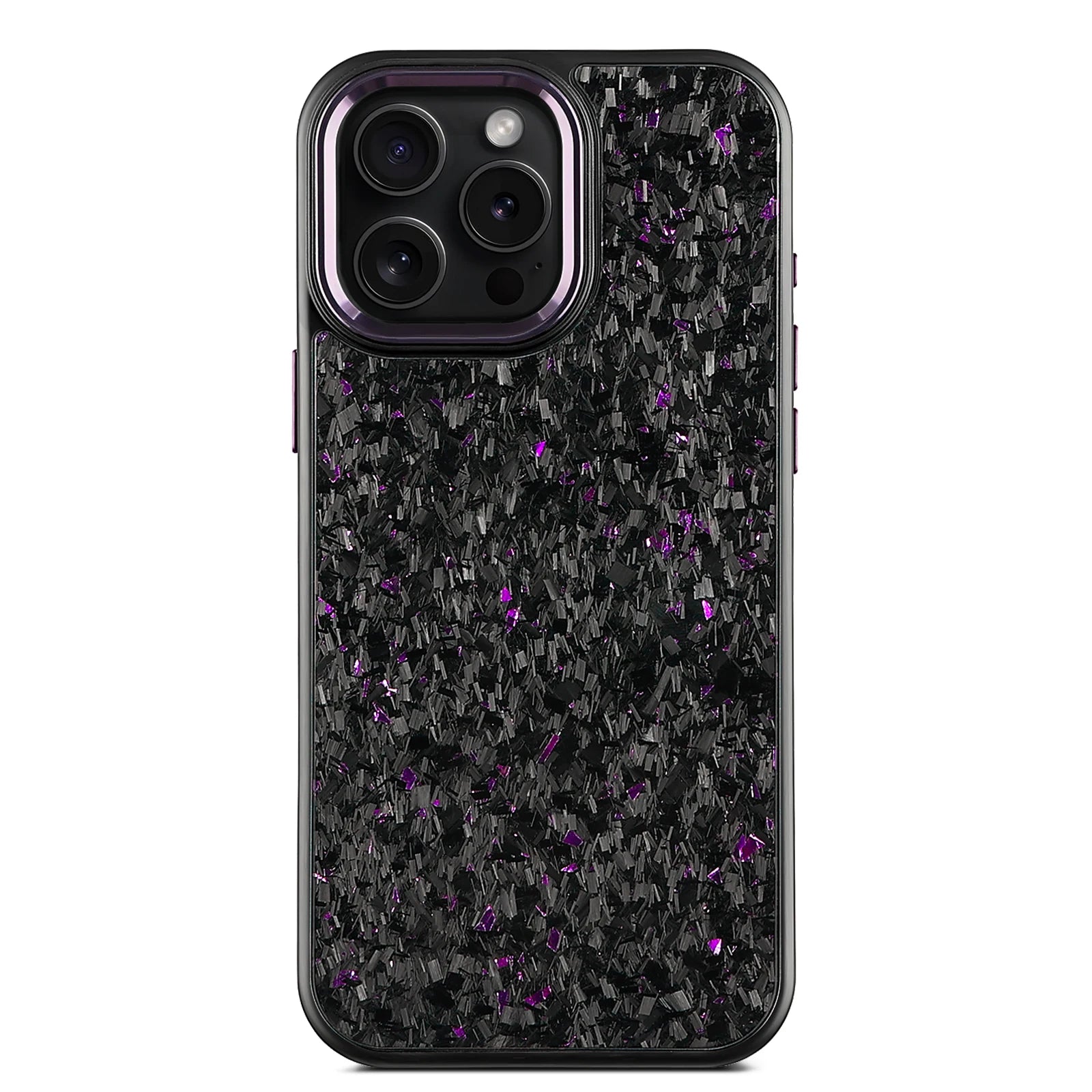Factory Direct Sale Purple Metal Lens Frame with Forged Carbon Fiber with Purple /red/blue/gold for iphone 16 Pro Max case