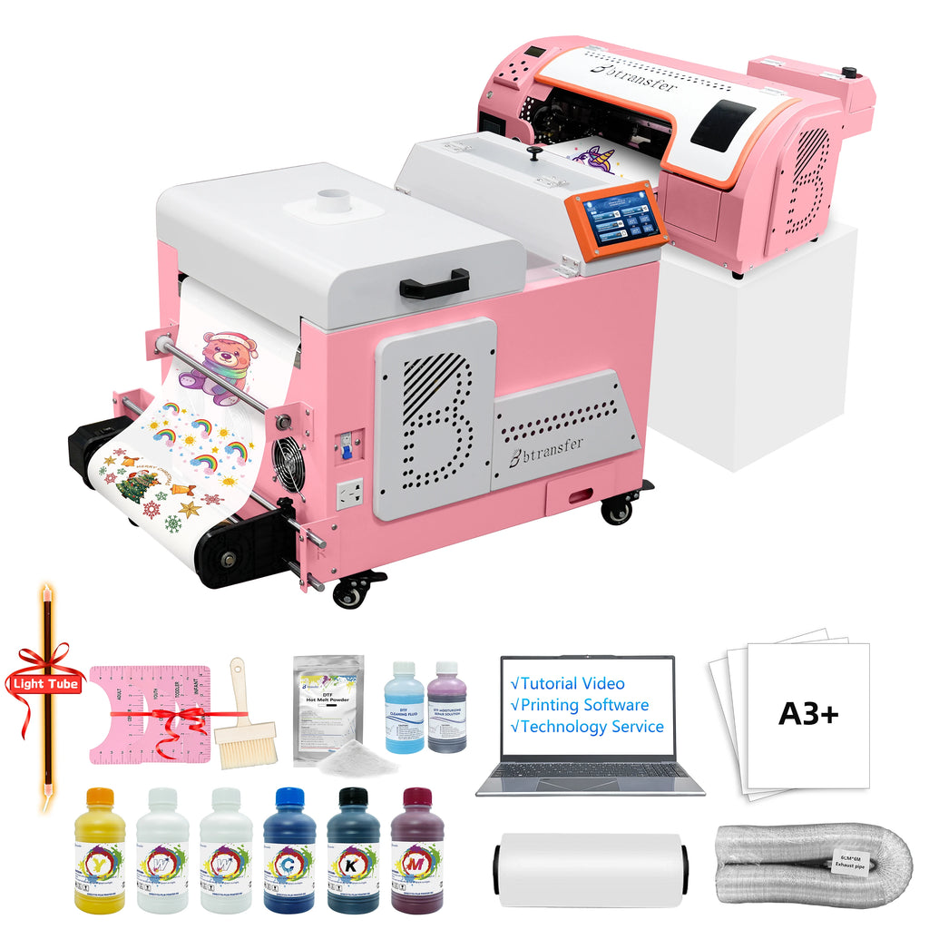 B Btransfer New Version Pink A3 DTF Printer 300mm  Smart Auto Film Printing System for Custom Clothing & Merchandise Production