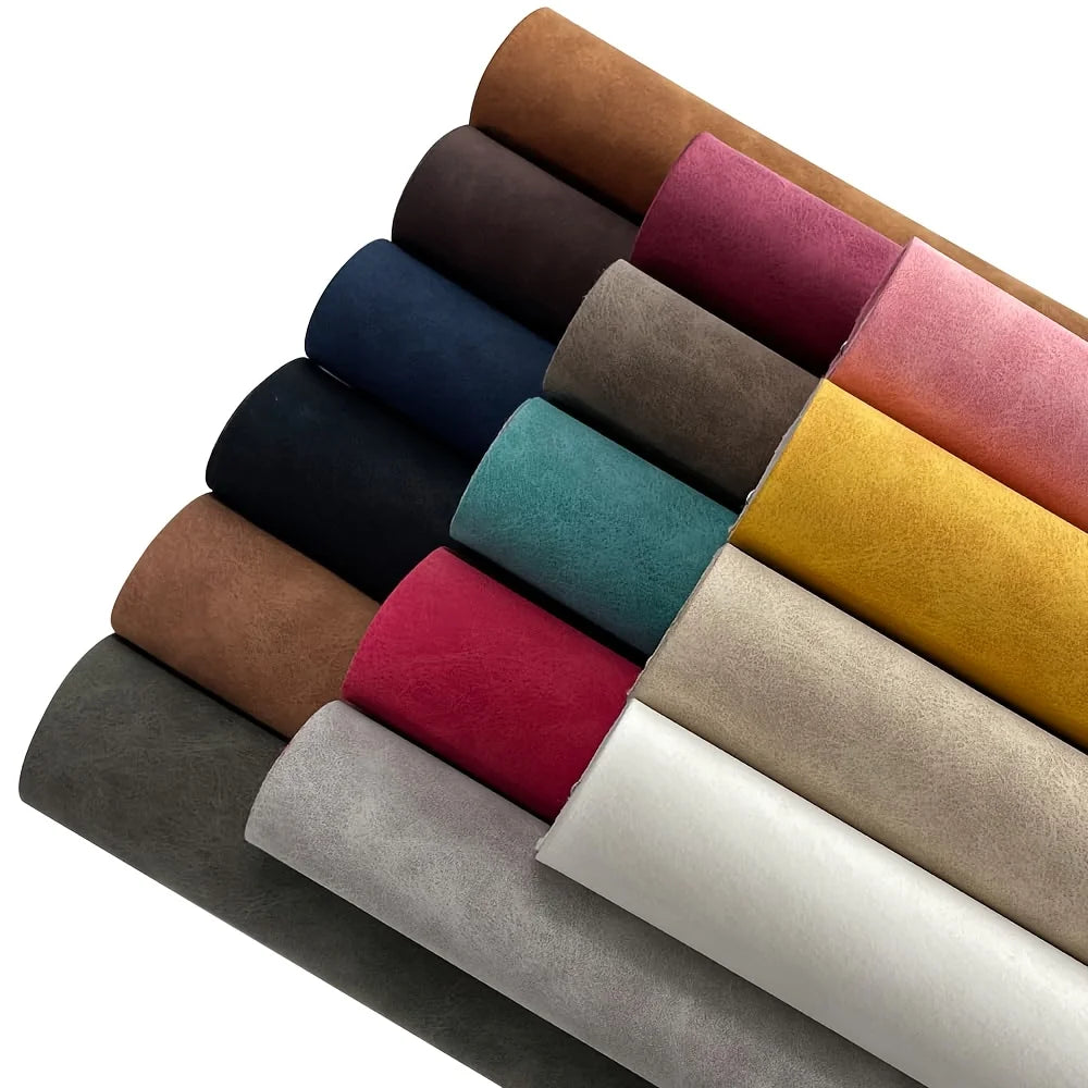 15PCS Solid Color Soft Artificial Leather A4 (21cmX30cm) Suitable for Interior Decoration, DIY Crafts and Clothing Wallets