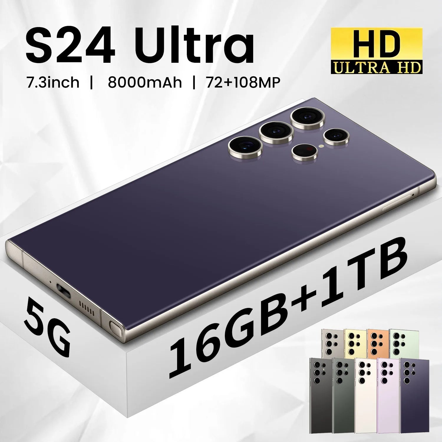 S24 ULTRA 5G Phone 7.3 Screen Dual Sim Card 512GB ROM for Gaming Daily Use Smart Cell Phone 8GB RAM Low Price
