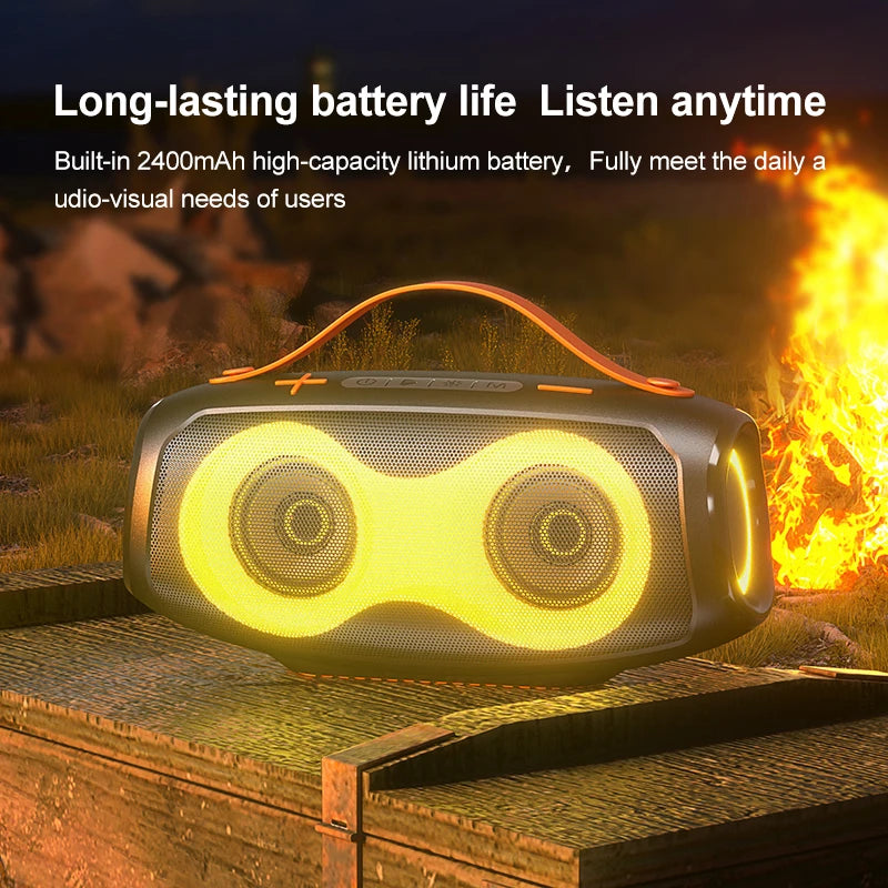 EBS-610   20W  Portable  Bluetooth 5.4  Party  Speaker  RGB LED Light   Wireless Music Player and Mic-Phone for Computer