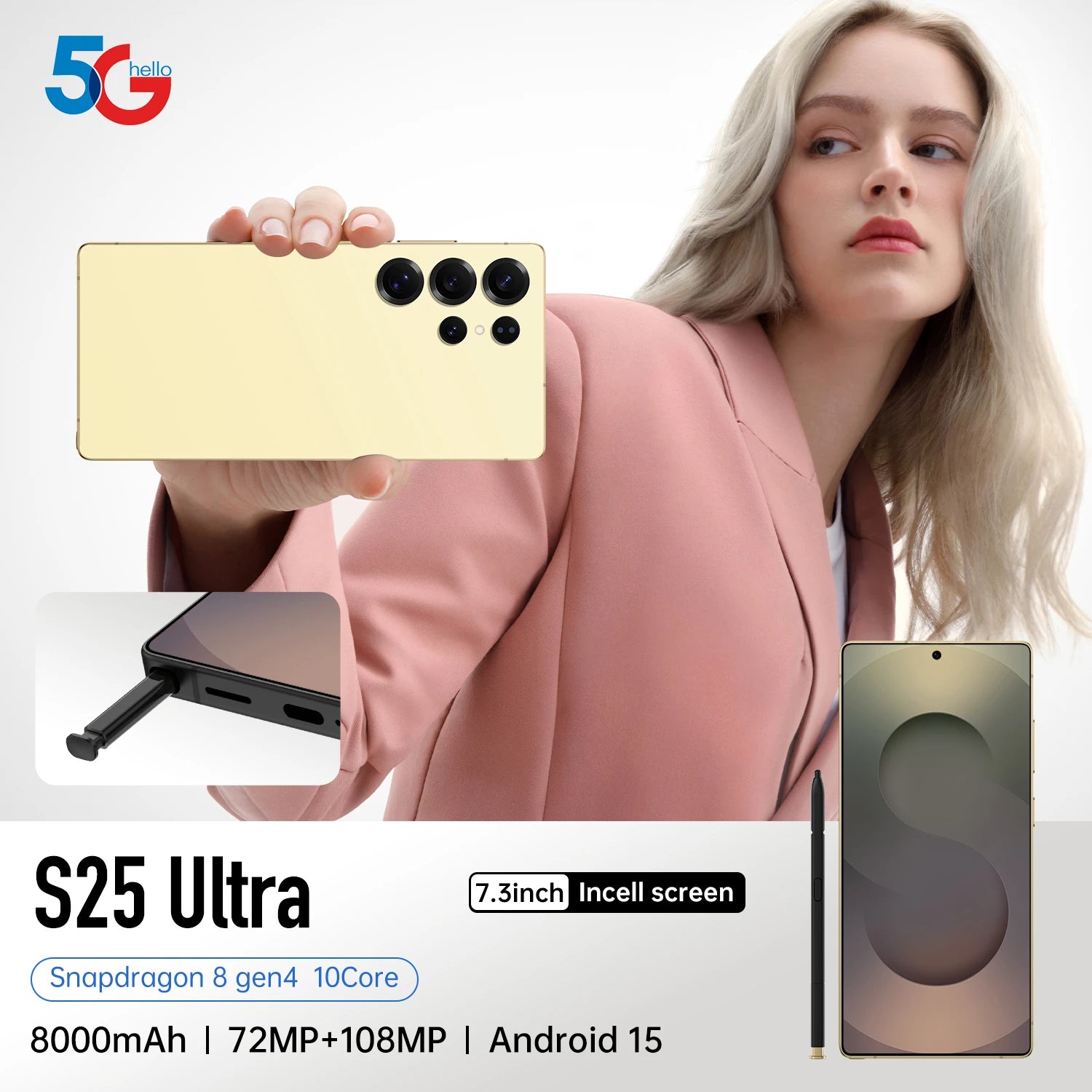 Free Shipping Cheap  S25 Ultra 5G Mobile Phone 16GB+1TB Deca Core Wholesale Price Android 13 Smartphone S25 Ultra