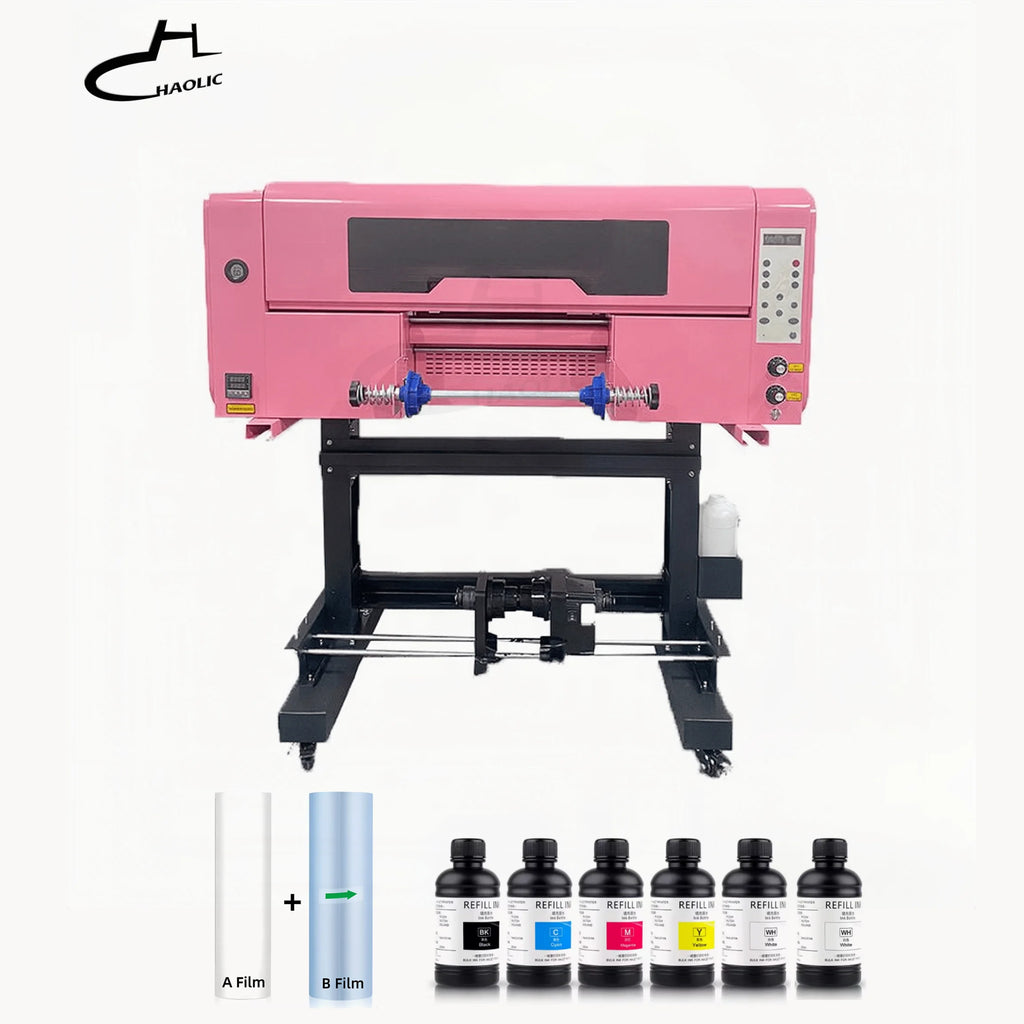 Haolic High-Speed UV DTF Combo: Integrated Laminator & Roll-to-Roll Printer for DIY 16oz Cup Mug Decal Wrapping Small Business