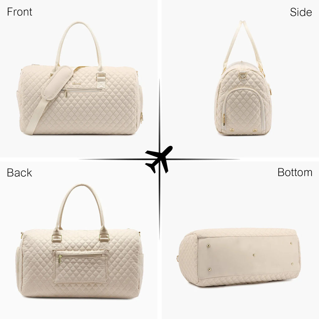 LOVEVOOK Fashion 2pc Gym Bag Travel Weekender Overnight Holdall Duffle Luggage With Shoes Compartment Women Overnight Duffle Bag