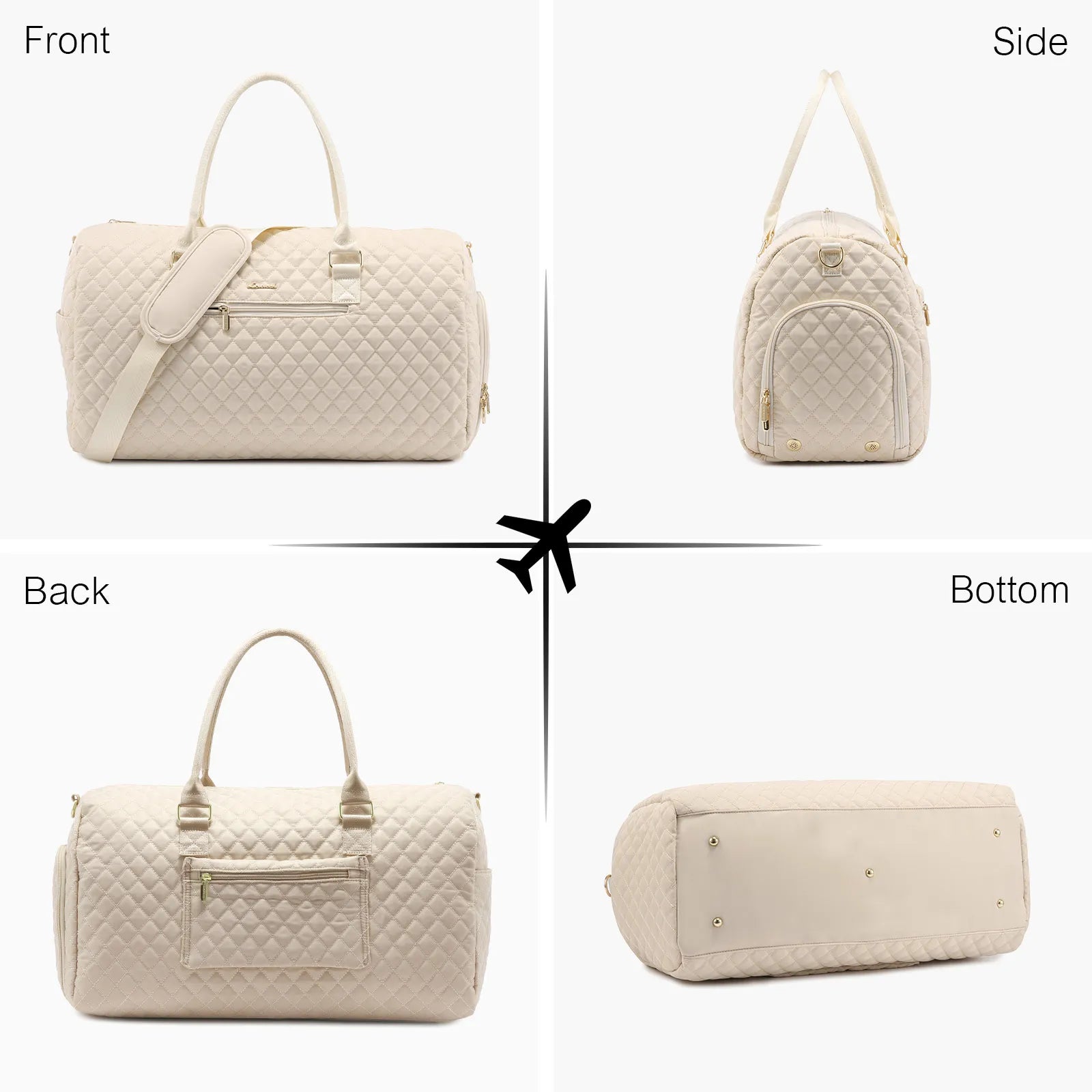 LOVEVOOK Fashion 2pc Gym Bag Travel Weekender Overnight Holdall Duffle Luggage With Shoes Compartment Women Overnight Duffle Bag