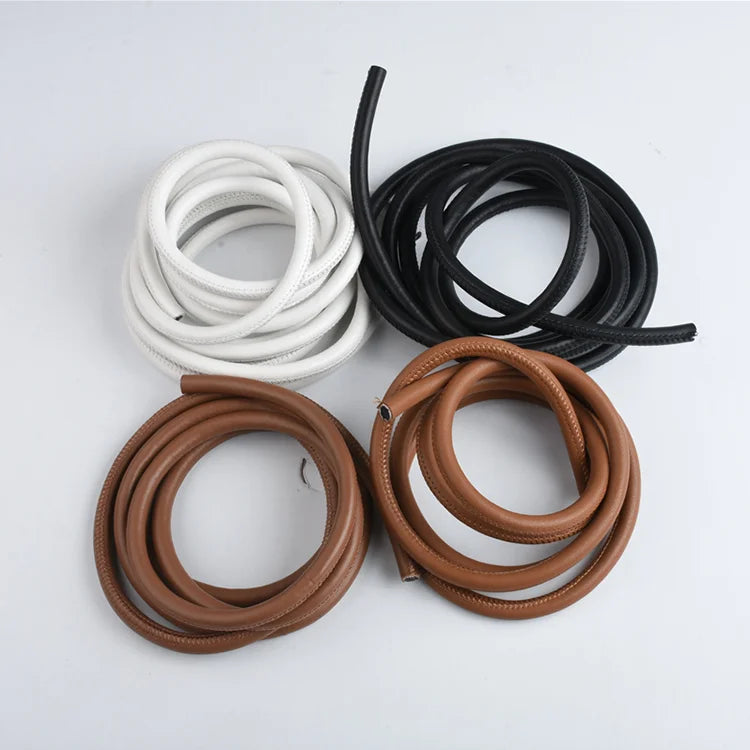 3mm-15mm Leather Round Rope Suede Microfiber Leather Core Leather Rope for Handbag Handle Hoodie Rope Shoelace