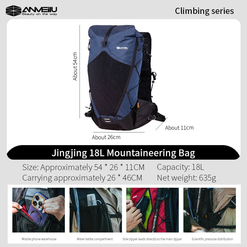 ANMEILU Lightweight Hiking Backpack for Men and Women Outdoor Travel & Hiking Gear Comfort Bag