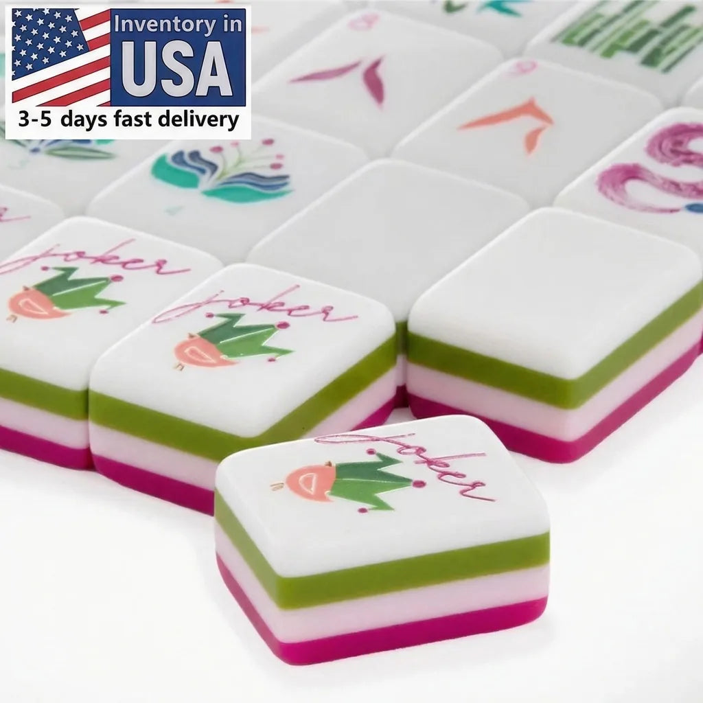 Free Shippping US Local Stock Acrylic Pink 4-layer Acrylic American Mahjong Tiles Mag RTS Portable Foldable Water Resistant