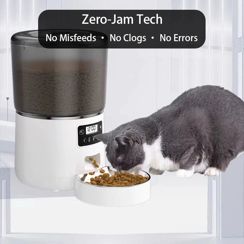 Hot Selling App-Controlled Feeder for Cats and Dogs Portable Stainless Steel Automatic Feeding System for Busy Multi-Pet Homes