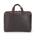 TIDING Vintage Men Cow Buffalo Leather 15 Inch Laptop Briefcase Slim Genuine Leather Laptop Bag for Man